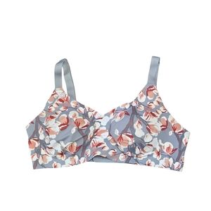Knix Floral Bra Size 6 Wireless Supportive Lounge Bralette Grey Blossom Feminine